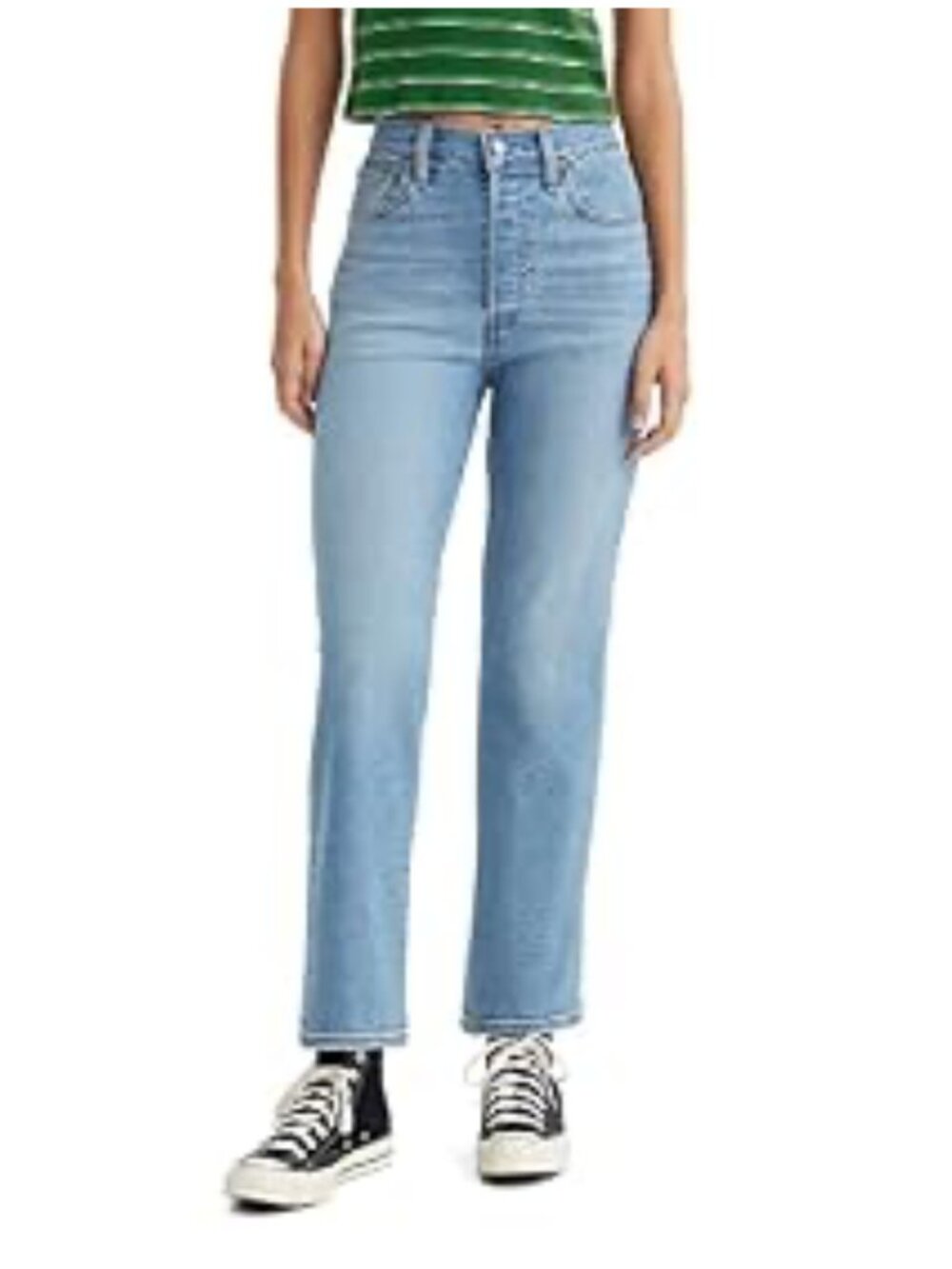 Levi's Ribcage Straight Ankle Jeans Samba Tango Light Wash Blue 29x27